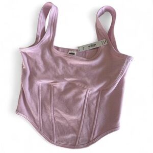 PINK Victoria's Secret Light Pink Corset-Style Tank - NWT - Size M